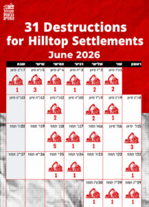 Government destroys 31 hilltop settlements in June 2026